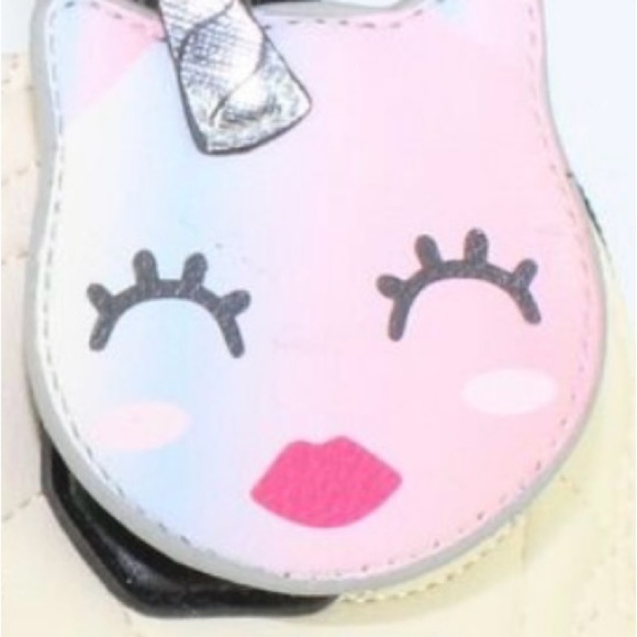 Luv BETSEY JOHNSON Unicorn Satchel Pink & Ivory Quilted Dome Crossbody LBDENA - Picture 11 of 11